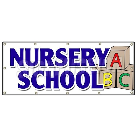 Signmission NURSERY SCHOOL BANNER SIGN licensed accredited kindergarten day care B-120 Nursery School